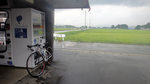 西木に戻って来たら土砂降りに・・で雨宿り